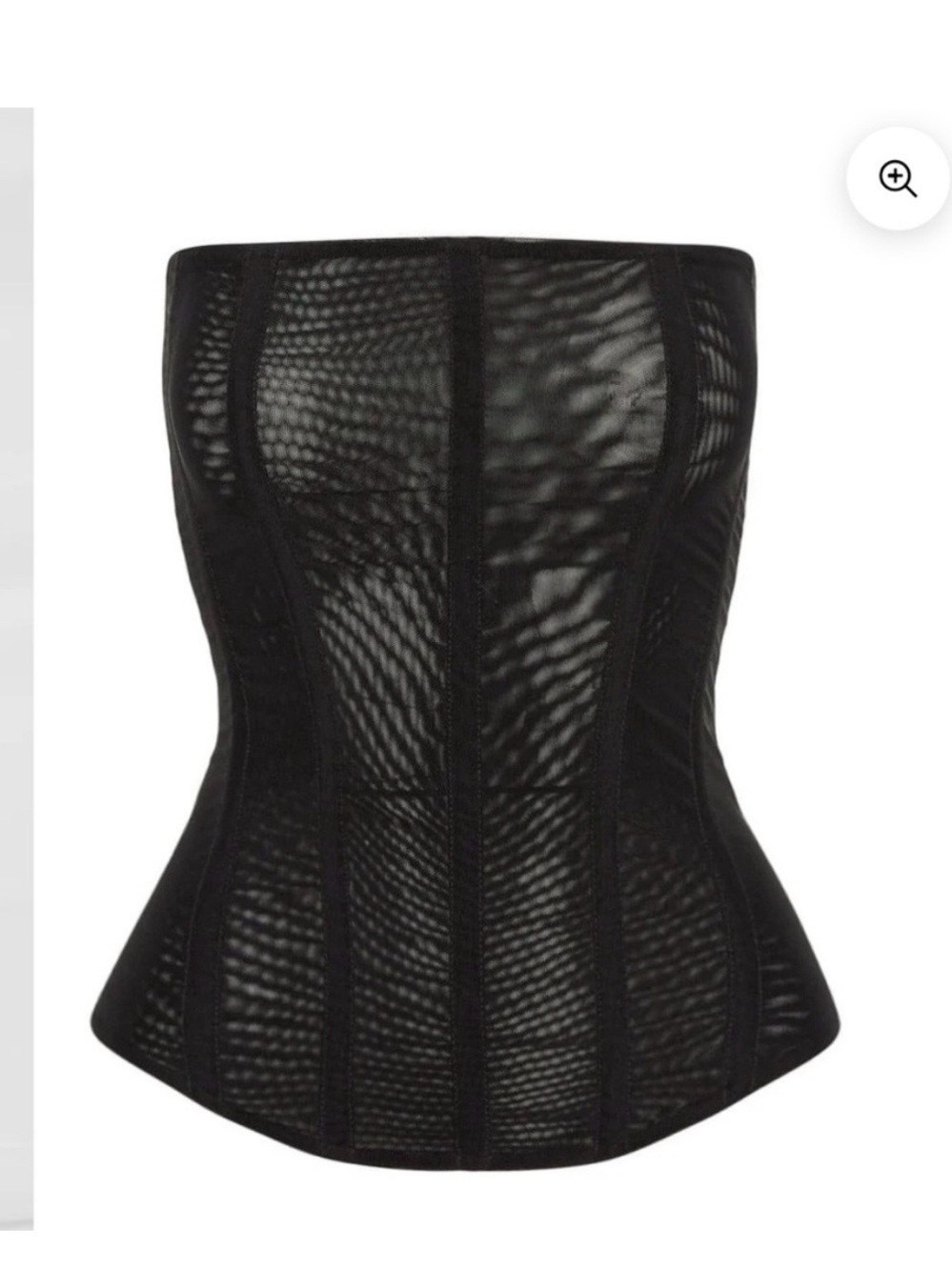 Black Strapless Mesh Waist-Cincher Corset